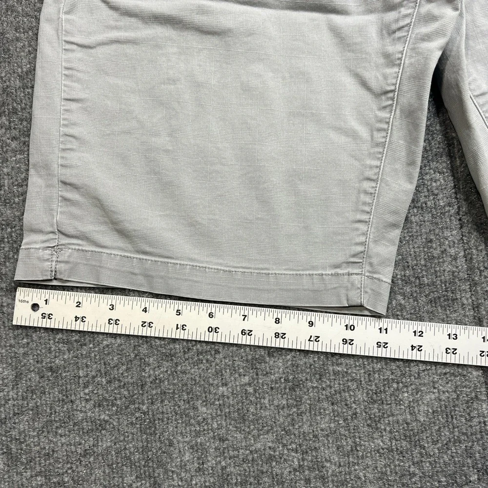 Horny Toad Casual Shorts Men's 34 Gray Ripstop Organic Cotton Stretch Blend‎